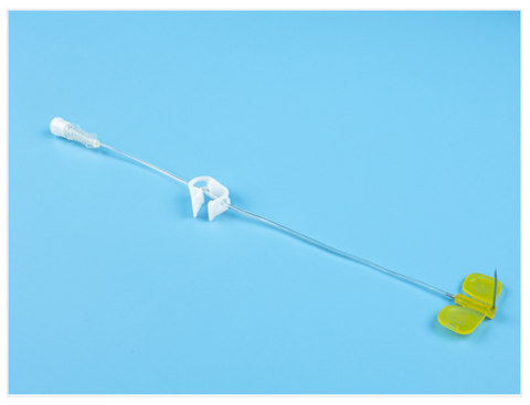 Single-use Huber needles used for implantable drug-supplying devices